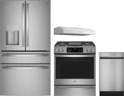 4 Piece Package Includes Refrigerator, Range, Hood And Dishwasher